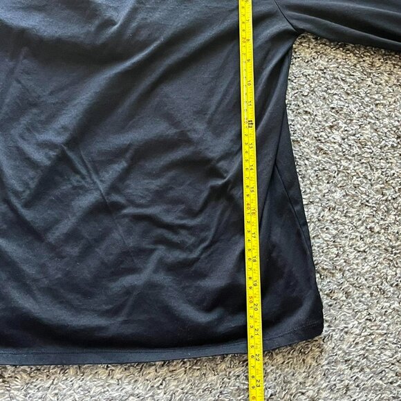 Ralph Lauren Blouse Black Womens Medium Ruffle 100% Cotton Long Sleeve Top - Picture 8 of 8